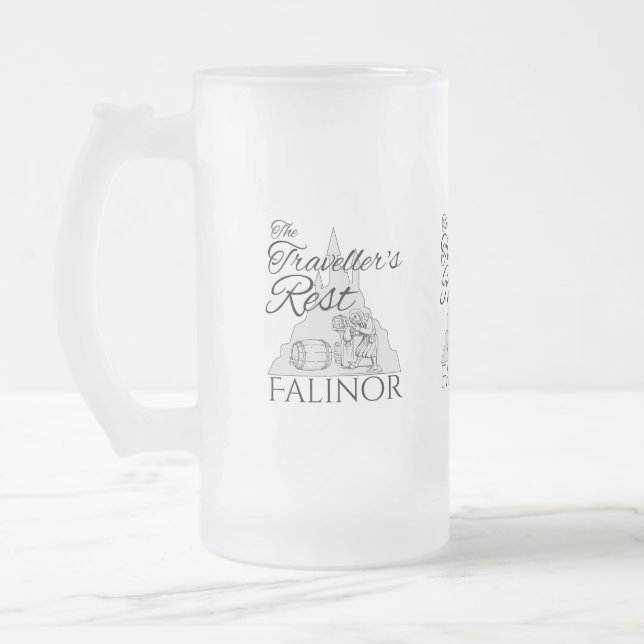 Traveler's Rest - Frosted Glass Mug (Left)