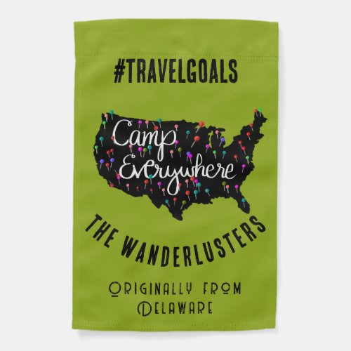 travelgoals Camp Everywhere Personalized Campsite Garden Flag