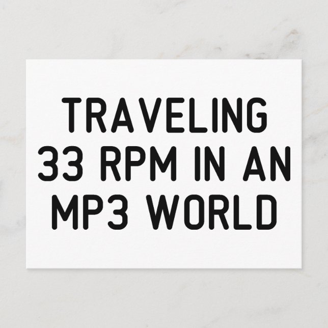 Traveling 33 RPM Postcard (Front)