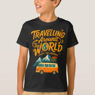 Traveling Around The World Van Life Adventure Desi T-Shirt