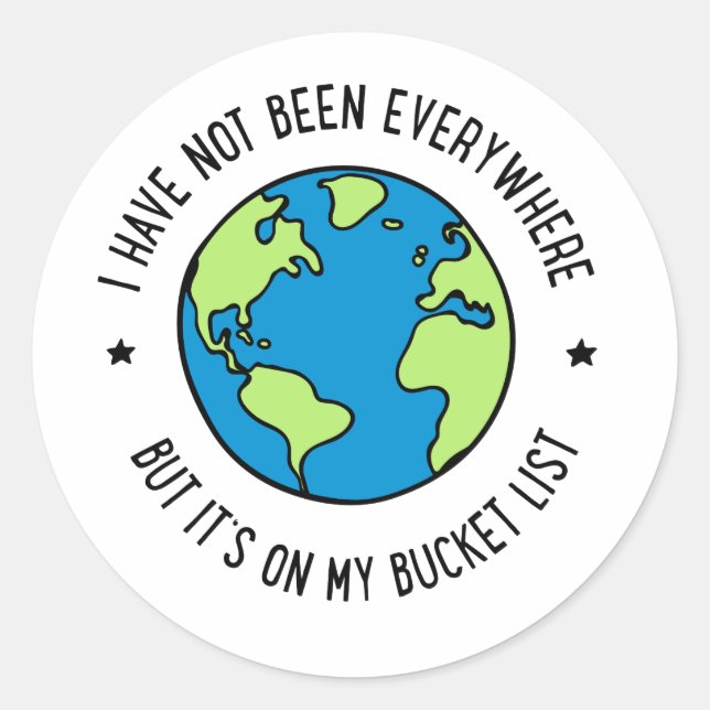 Traveling Bucket List Classic Round Sticker (Front)