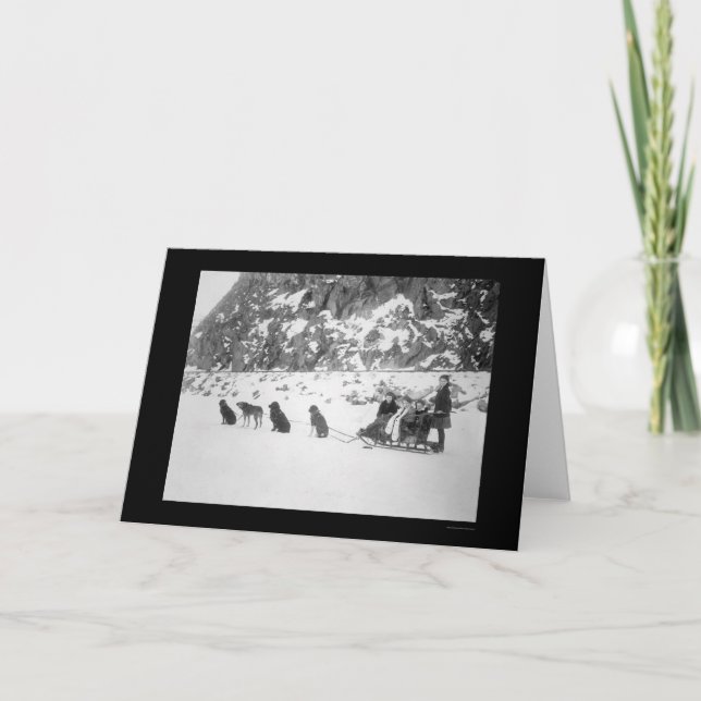 Traveling by Dog Sled Canada 1912 Card (Front)