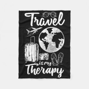 Traveling Camping Trip World Traveler Travel Is My Fleece Blanket