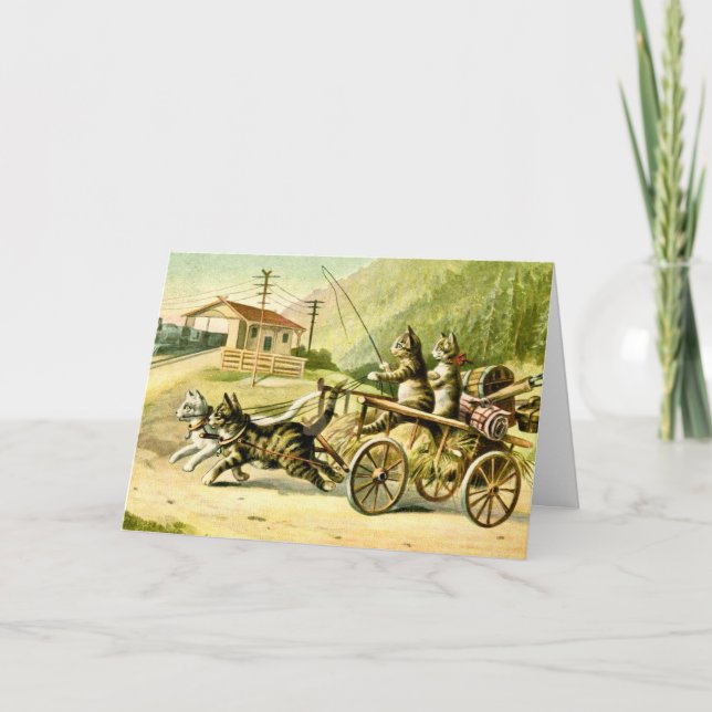 Traveling Cats Note Card (Front)