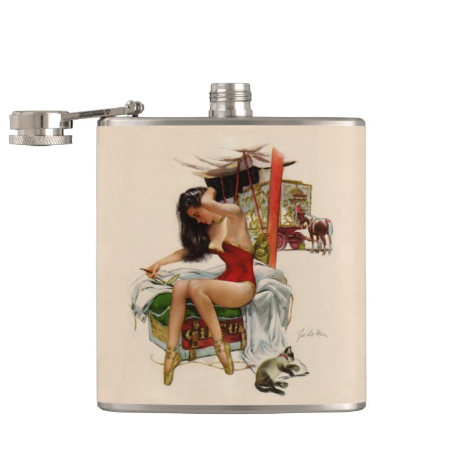 Traveling Circus Hip Flask (Opened)