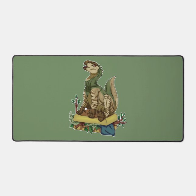 Traveling Dinosaur Desk Mat (Front)