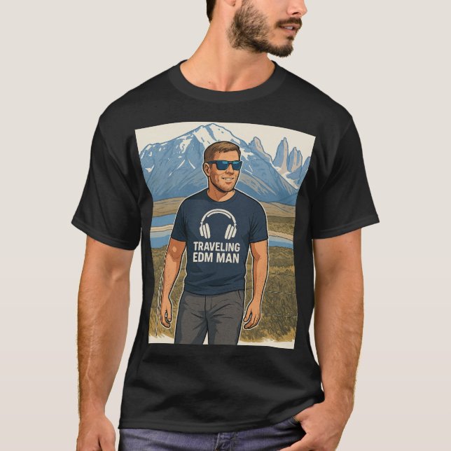 Traveling EDM man T-Shirt (Front)