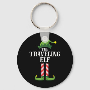 Traveling Elf Matching Family Group Christmas Part Keychain