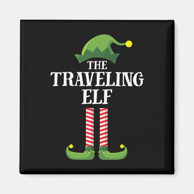 Traveling Elf Matching Family Group Christmas Part Magnet (Front)