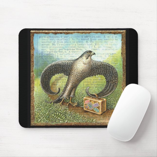 Traveling Falcon Mousepad, Peregrinate Mouse Pad (With Mouse)