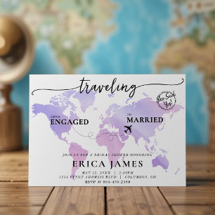 Traveling from Engaged to Married Bridal Shower Invitation