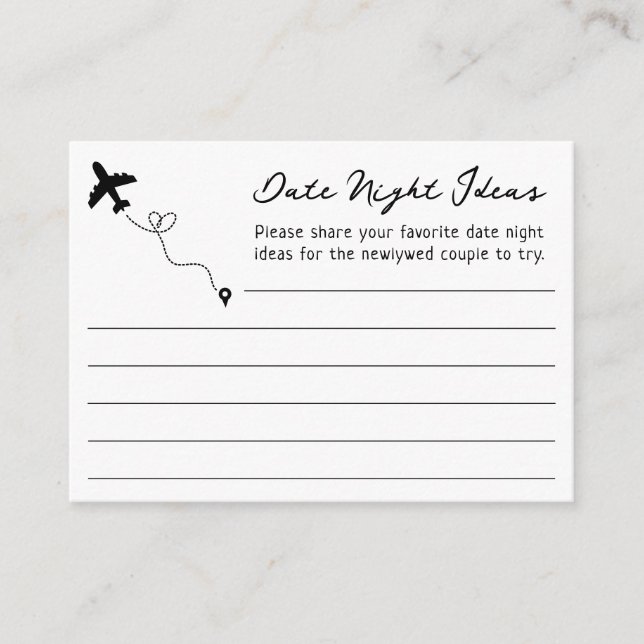 Traveling From Miss Mrs Date Night Bridal Shower Enclosure Card (Front)