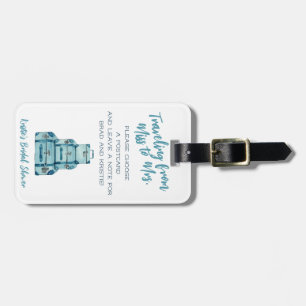 Traveling from Miss to Mrs. Blue Luggage Bridal Tag