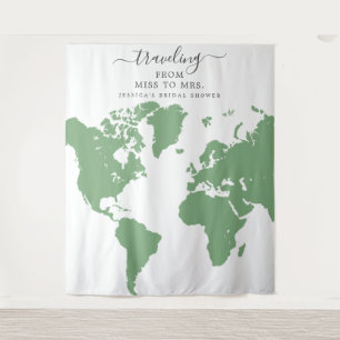 Traveling From Miss To Mrs Bridal Backdrop