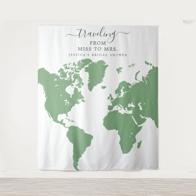 Traveling From Miss To Mrs Bridal Backdrop (Front)