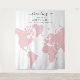 Traveling From Miss To Mrs Bridal Backdrop