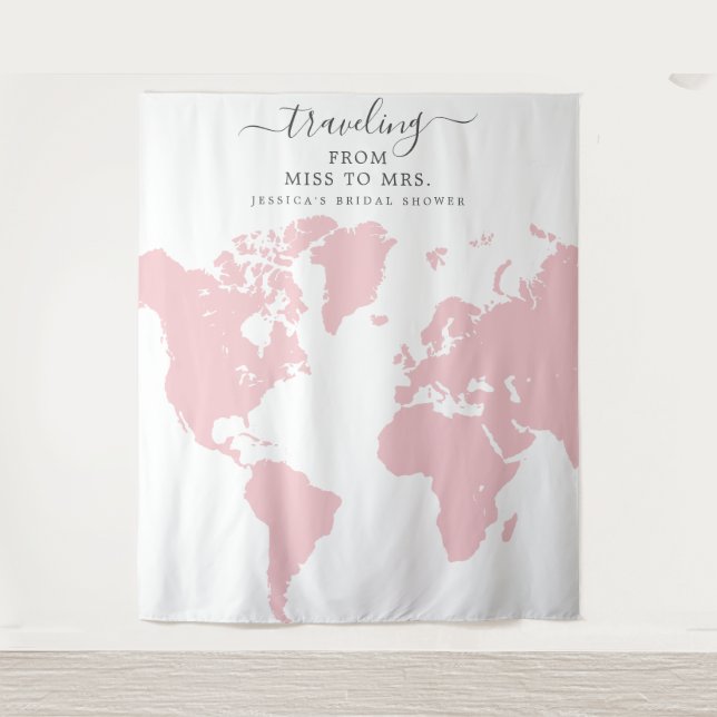 Traveling From Miss To Mrs Bridal Backdrop (Front)