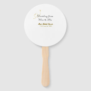 Traveling from Miss to Mrs bridal shower add name Hand Fan