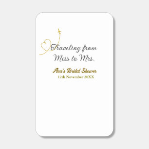Traveling from Miss to Mrs bridal shower add name Matchboxes