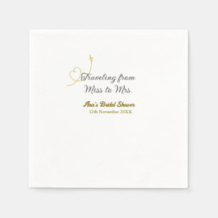 Traveling from Miss to Mrs bridal shower add name Napkins