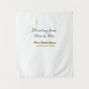 Traveling from Miss to Mrs bridal shower add name Tapestry