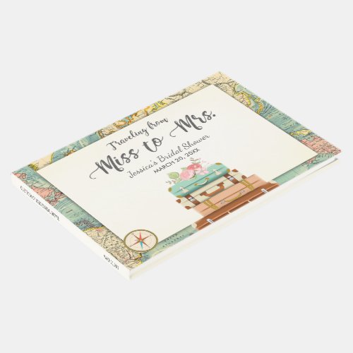 Traveling from Miss to Mrs Bridal shower Adventure Guest Book