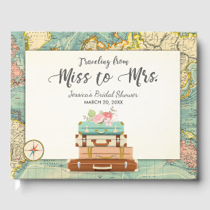 Traveling from Miss to Mrs Bridal shower Adventure Guest Book