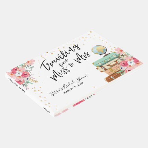 Traveling from Miss to Mrs Bridal shower Adventure Guest Book