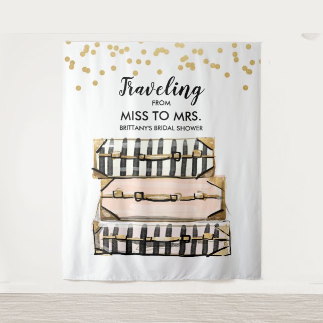 Traveling from Miss to Mrs. Bridal Shower Backdrop (Front)
