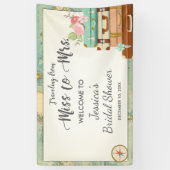 Traveling from Miss to Mrs Bridal shower banner (Vertical)