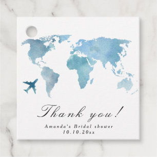 Traveling from Miss to Mrs Bridal Shower Favor Tags