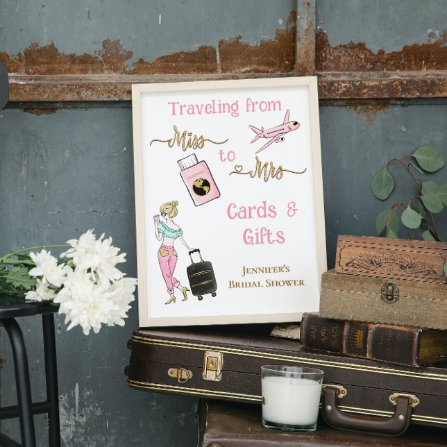 Traveling From Miss to Mrs Bridal Shower Gifts Poster (Creator Uploaded)