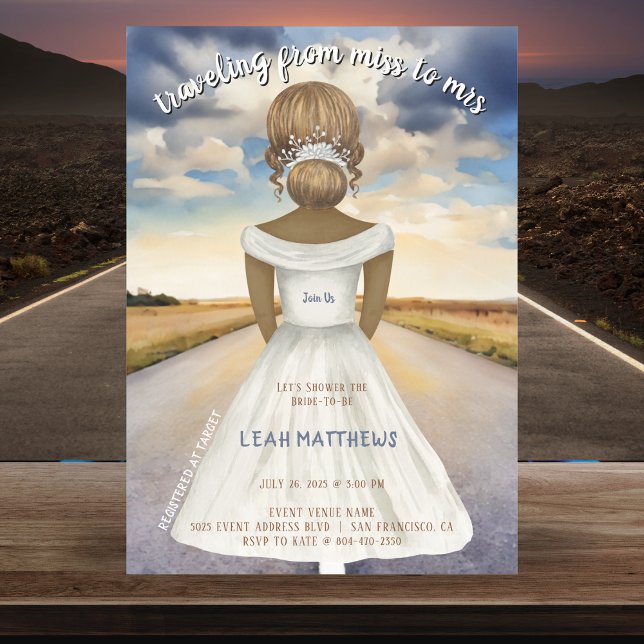 Traveling From Miss to Mrs Bridal Shower Invitation (Traveling From Miss to Mrs Bridal Shower Invitation
)