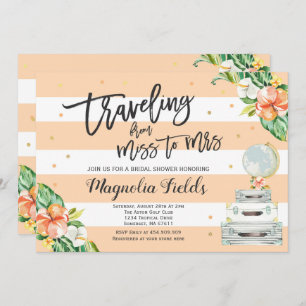 Traveling From Miss To Mrs Bridal Shower Invite