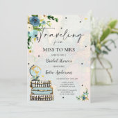 Traveling From Miss to Mrs Bridal Shower Map Bride Invitation (Standing Front)