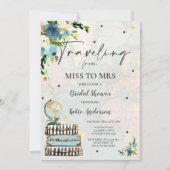 Traveling From Miss to Mrs Bridal Shower Map Bride Invitation (Front)
