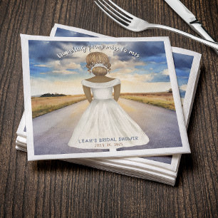 Traveling From Miss to Mrs Bridal Shower Napkins