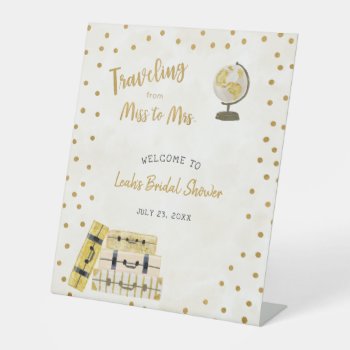 Traveling From Miss To Mrs Bridal Shower Sign by lemontreeweddings at Zazzle