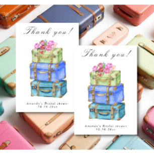 Traveling from Miss to Mrs Bridal Shower Thank You Card
