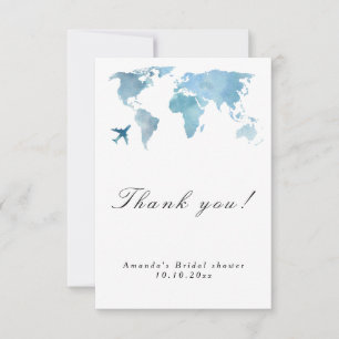 Traveling from Miss to Mrs Bridal Shower Thank You Card