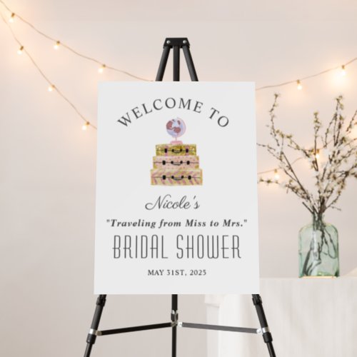 Traveling from Miss to Mrs Bridal Shower Welcome  Foam Board