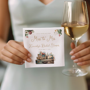 Traveling from Miss to Mrs. Bridal Shower Welcome Napkins