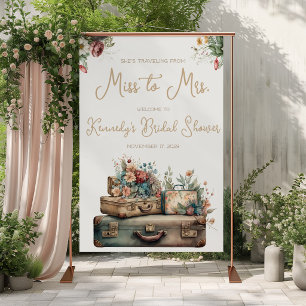 Traveling from Miss to Mrs. Bridal Shower Welcome Poster