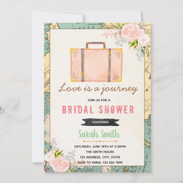 Traveling from miss to mrs invitation (Front)