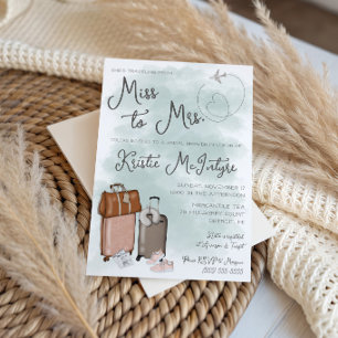 Traveling from Miss to Mrs. Modern Luggage Invitation