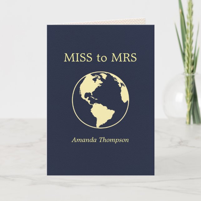 Traveling From Miss to Mrs Passport Bridal Shower Invitation (Front)