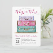 Traveling from Miss to Mrs. Pink Bridal Shower Invitation (Standing Front)