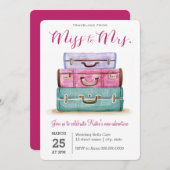 Traveling from Miss to Mrs. Pink Bridal Shower Invitation (Front/Back)