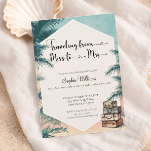 Traveling from Miss to Mrs tropical bridal shower Invitation