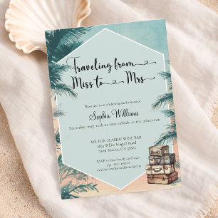 Traveling from Miss to Mrs tropical bridal shower Invitation